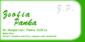 zsofia panka business card
